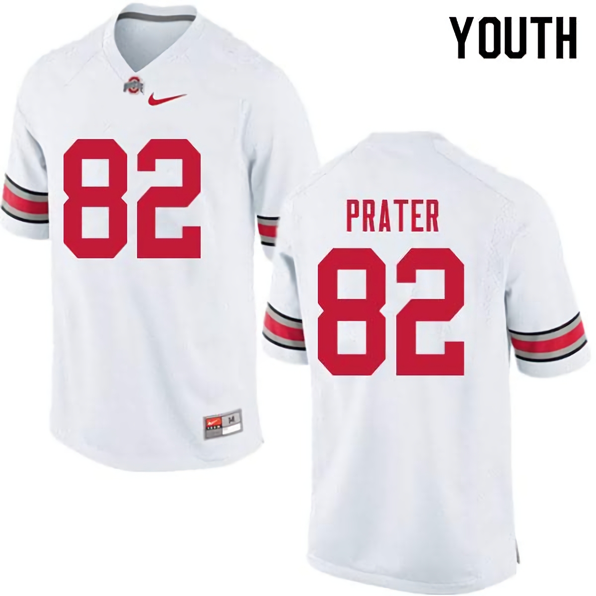 Garyn Prater Ohio State Buckeyes Youth NCAA #82 Nike White College Stitched Football Jersey BUF4056WI